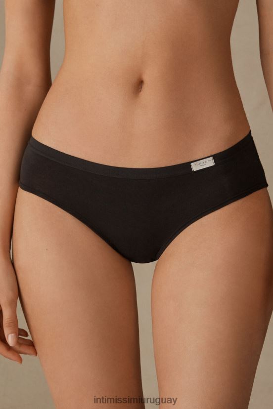 braguitas de algodón de cobertura total Intimissimi mujer 019-negro V806B81029 ropa interior