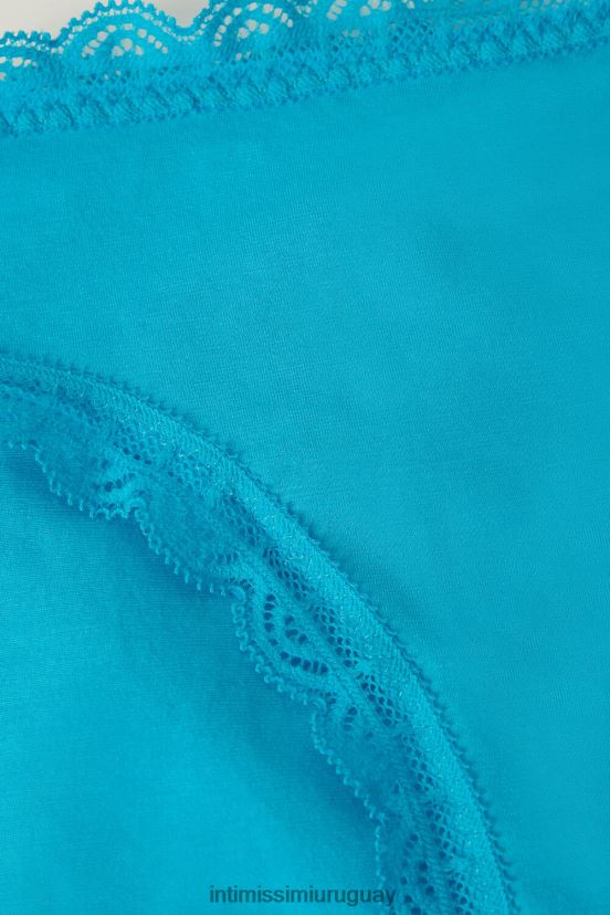 braguitas de algodón y encaje Intimissimi mujer 210j-turquesa digital V806B8999 ropa interior