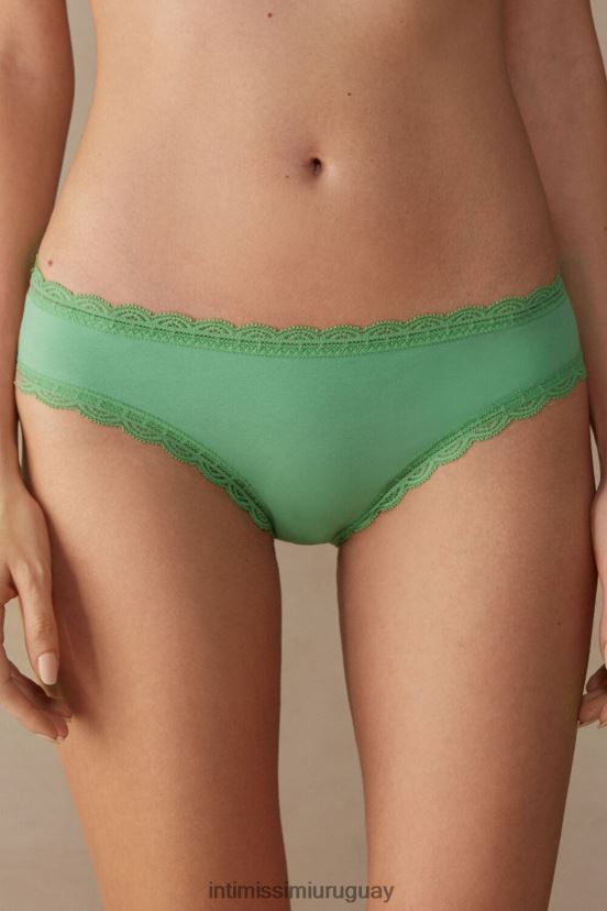 braguitas de algodón y encaje Intimissimi mujer 218j-manzana menta V806B8994 ropa interior