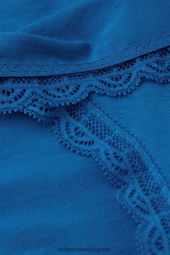 braguitas de algodón y encaje Intimissimi mujer 328j-azul náutico V806B8916 ropa interior