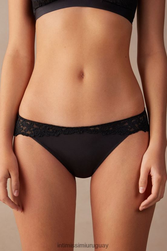 braguitas de flores bonitas Intimissimi mujer 019-negro V806B81044 ropa interior