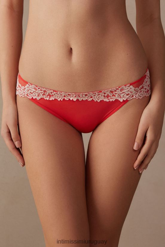 braguitas de flores bonitas Intimissimi mujer 216j-llama escarlata/marfil V806B8953 ropa interior