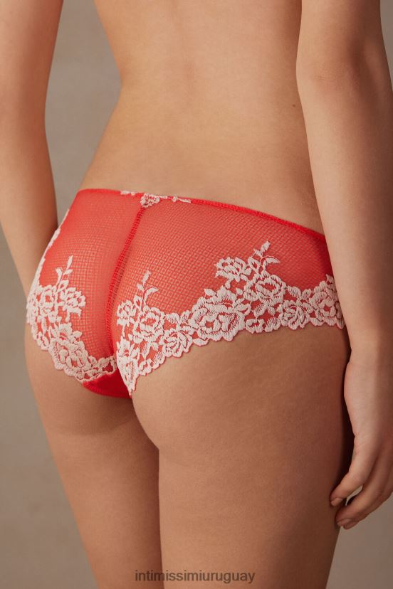 braguitas de flores bonitas Intimissimi mujer 216j-llama escarlata/marfil V806B8953 ropa interior