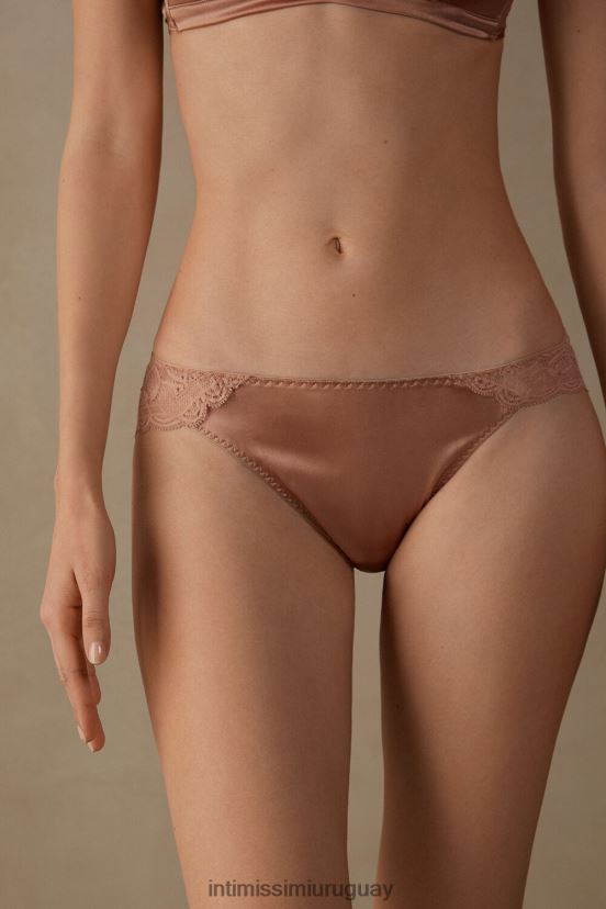 braguitas de seda y encaje Intimissimi mujer 163i-rosa satinado V806B81130 ropa interior