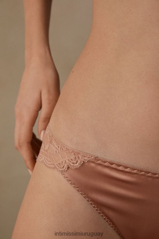 braguitas de seda y encaje Intimissimi mujer 163i-rosa satinado V806B81130 ropa interior