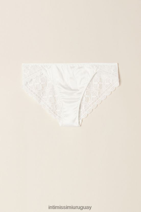 braguitas de seda y encaje Intimissimi mujer 2127-blanco polvo V806B81128 ropa interior