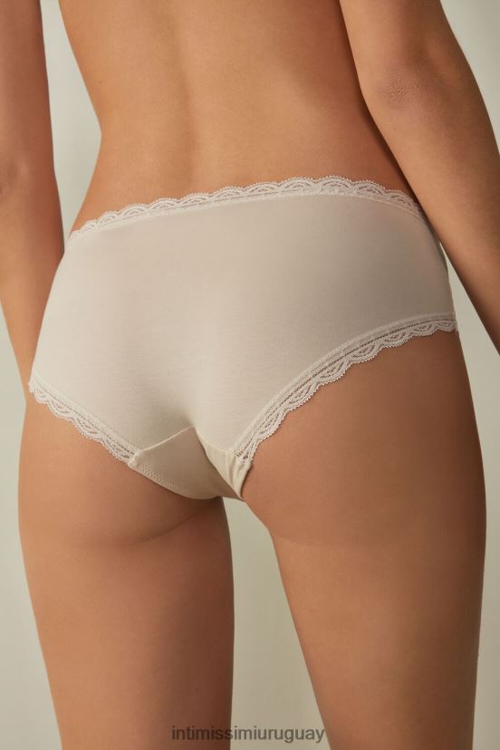 braguitas de tiro alto en encaje y algodón Intimissimi mujer 2280-seda rosa V806B81073 ropa interior