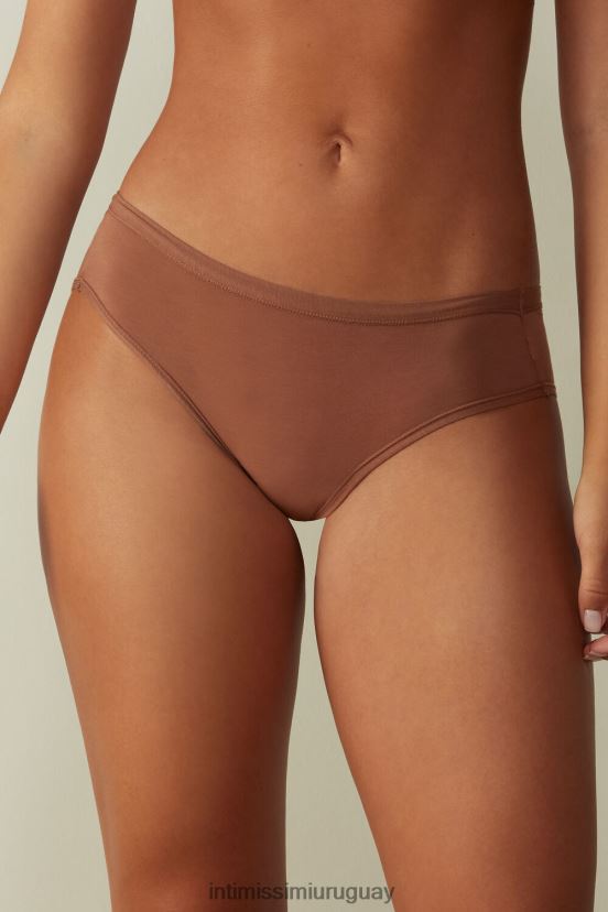 calzoncillos ultraligeros de algodón supima Intimissimi mujer 502i-beige oscuro V806B81140 ropa interior