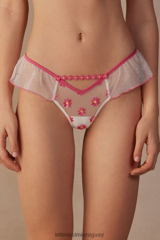Dulces como margaritas braguitas brasileñas estilo años 80 Intimissimi mujer 239j-fucsia/blanco polvo V806B8936 ropa interior