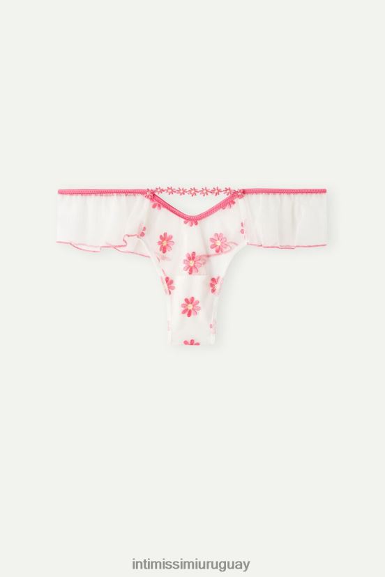 Dulces como margaritas braguitas brasileñas estilo años 80 Intimissimi mujer 239j-fucsia/blanco polvo V806B8936 ropa interior