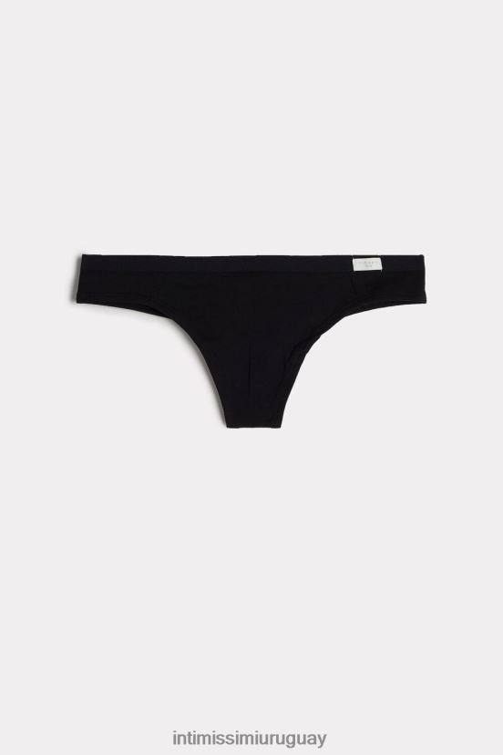 bragas brasileñas de algodón natural Intimissimi mujer 019-negro V806B81195 ropa interior