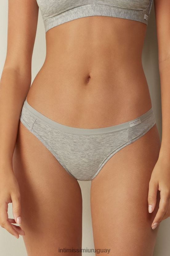 bragas brasileñas de algodón natural Intimissimi mujer 031-mezcla gris claro V806B81192 ropa interior
