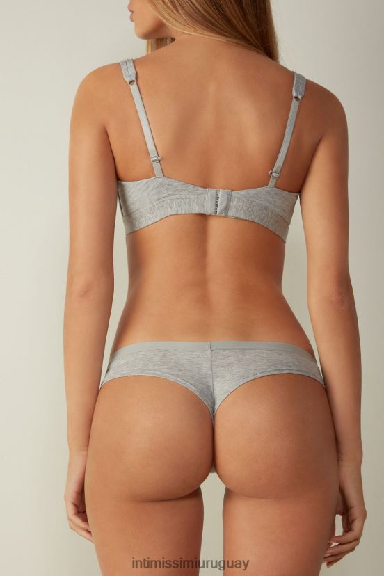 bragas brasileñas de algodón natural Intimissimi mujer 031-mezcla gris claro V806B81192 ropa interior