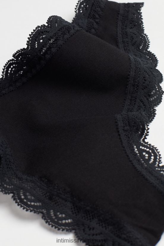 braguita brasileña de algodón y encaje Intimissimi mujer 019-negro V806B81051 ropa interior
