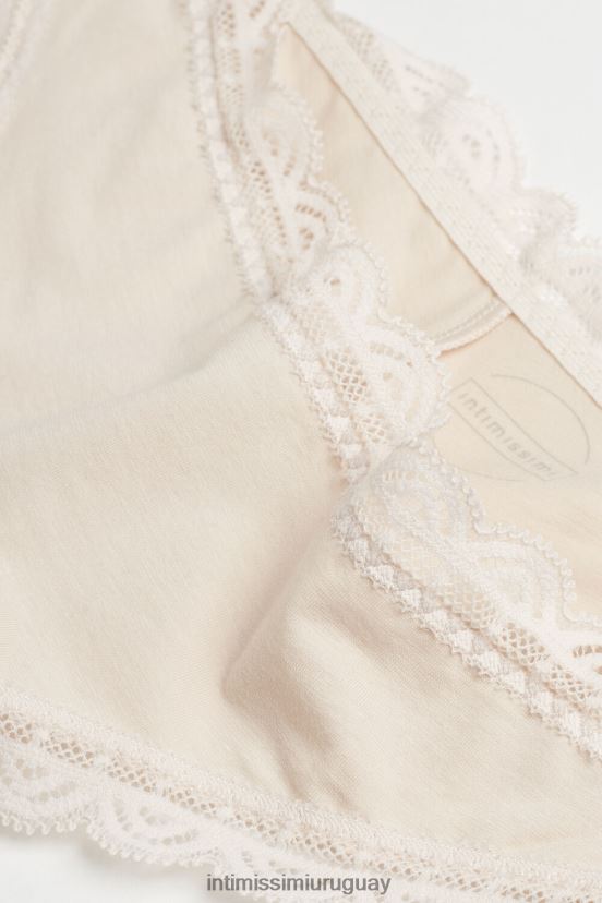 braguita brasileña de algodón y encaje Intimissimi mujer 2280-seda rosa V806B81047 ropa interior