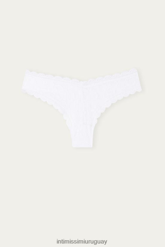 braguita brasileña de encaje estilo años 80 Intimissimi mujer 001-blanco V806B81059 ropa interior