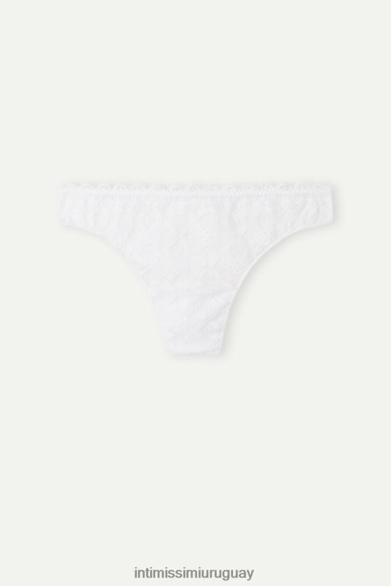 braguita brasileña de encaje y microfibra Intimissimi mujer 001-blanco V806B81078 ropa interior