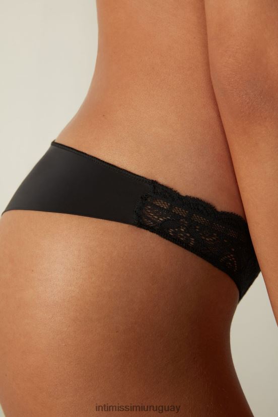 braguita brasileña de encaje y microfibra Intimissimi mujer 019-negro V806B81082 ropa interior