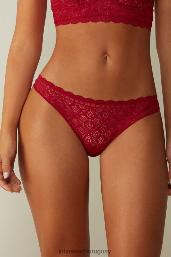 braguita brasileña de encaje y microfibra Intimissimi mujer 1473-rojo V806B81035 ropa interior
