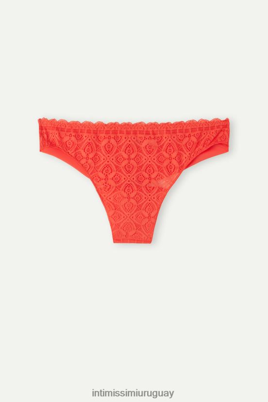 braguita brasileña de encaje y microfibra Intimissimi mujer 219j-llama escarlata V806B8991 ropa interior