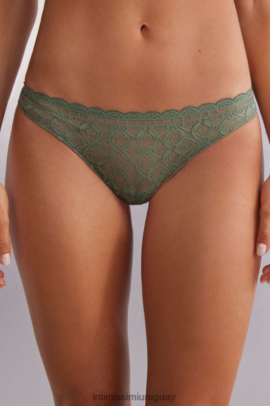 braguita brasileña de encaje y microfibra Intimissimi mujer 344j-salvia verde V806B8906 ropa interior