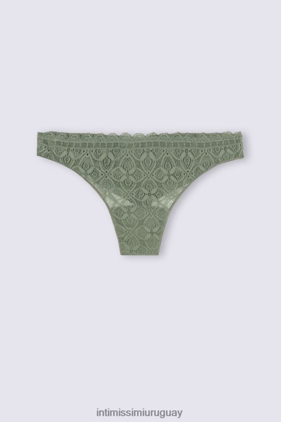 braguita brasileña de encaje y microfibra Intimissimi mujer 344j-salvia verde V806B8906 ropa interior