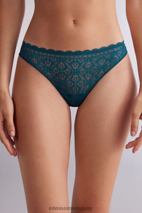 braguita brasileña de encaje y microfibra Intimissimi mujer 346j-azul verdoso V806B8898 ropa interior