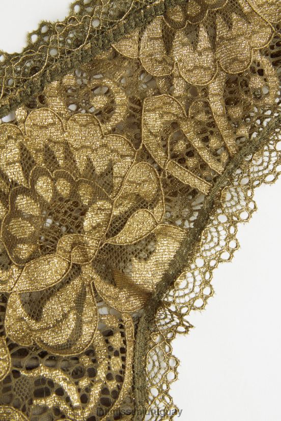 braguita brasileña estilo años 80 diosa dorada Intimissimi mujer 333j-verde musgo/oro V806B8840 ropa interior