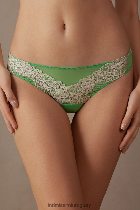 braguitas brasileñas con bonitas flores Intimissimi mujer 215j-manzana menta/marfil V806B8954 ropa interior