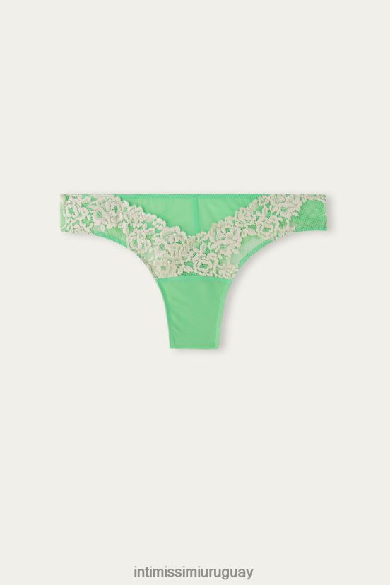 braguitas brasileñas con bonitas flores Intimissimi mujer 215j-manzana menta/marfil V806B8954 ropa interior