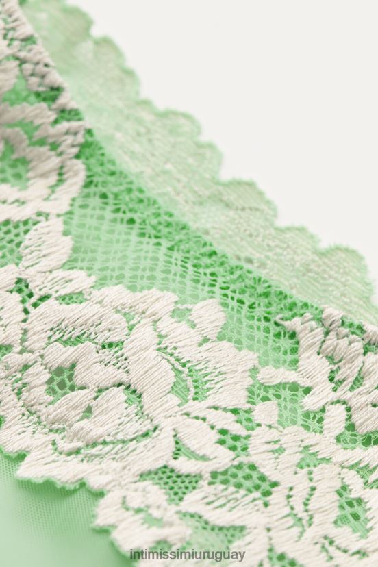 braguitas brasileñas con bonitas flores Intimissimi mujer 215j-manzana menta/marfil V806B8954 ropa interior