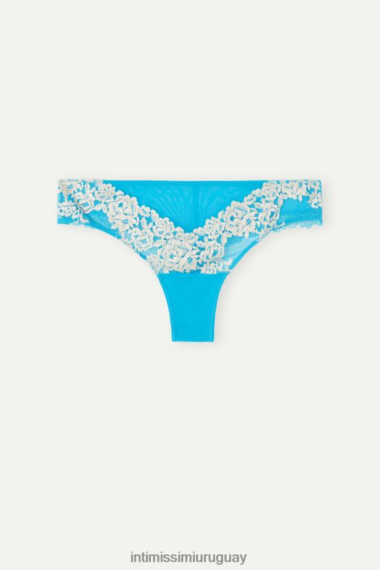 braguitas brasileñas con bonitas flores Intimissimi mujer 233j-digital turquesa/marfil V806B8964 ropa interior