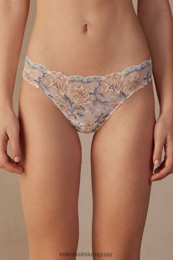 braguitas brasileñas de belleza efímera Intimissimi mujer 990i-otoño belleza estampado floral marfil V806B8938 ropa interior