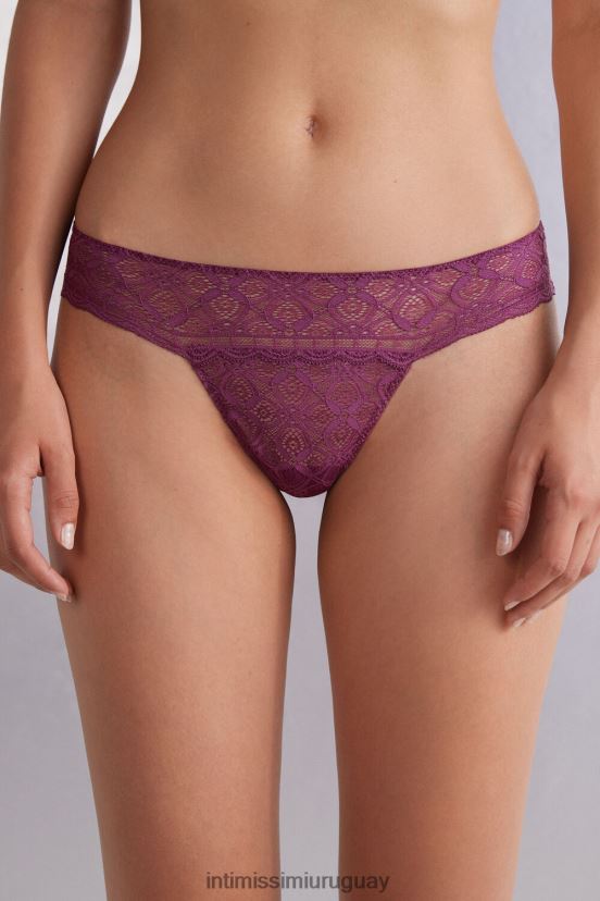 braguitas brasileñas de encaje Intimissimi mujer 345j-vino morado V806B8865 ropa interior