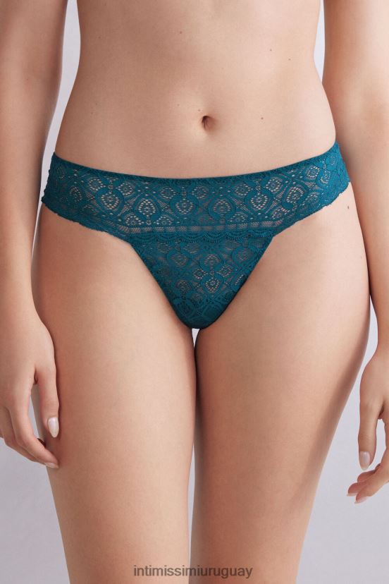 braguitas brasileñas de encaje Intimissimi mujer 346j-azul verdoso V806B8861 ropa interior