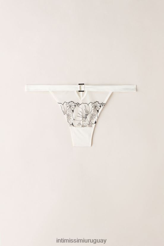 braguitas brasileñas pura alegría Intimissimi mujer 4718-blanco polvo/negro V806B8958 ropa interior