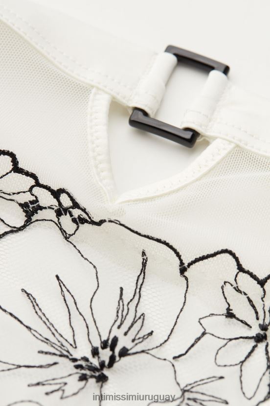 braguitas brasileñas pura alegría Intimissimi mujer 4718-blanco polvo/negro V806B8958 ropa interior