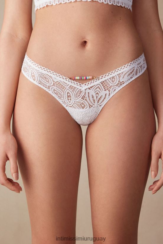 calzoncillos brasileños estilo años 80 para días calurosos de verano Intimissimi mujer 001-blanco V806B8933 ropa interior