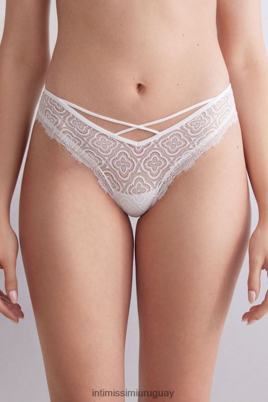 calzoncillos brasileños folk y deliciosos al estilo de los 80 Intimissimi mujer 352j-blanco perla V806B8887 ropa interior