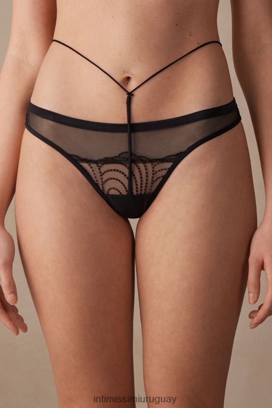 roba el show braguitas brasileñas de cintura alta Intimissimi mujer 019-negro V806B81000 ropa interior