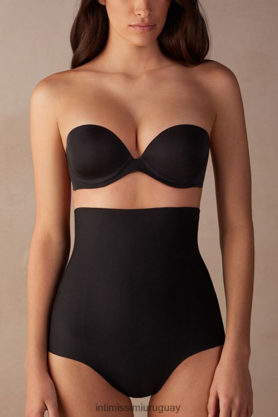 Braguita francesa moldeadora de cintura alta de microfibra sin costuras Intimissimi mujer 019-negro V806B81003 ropa interior
