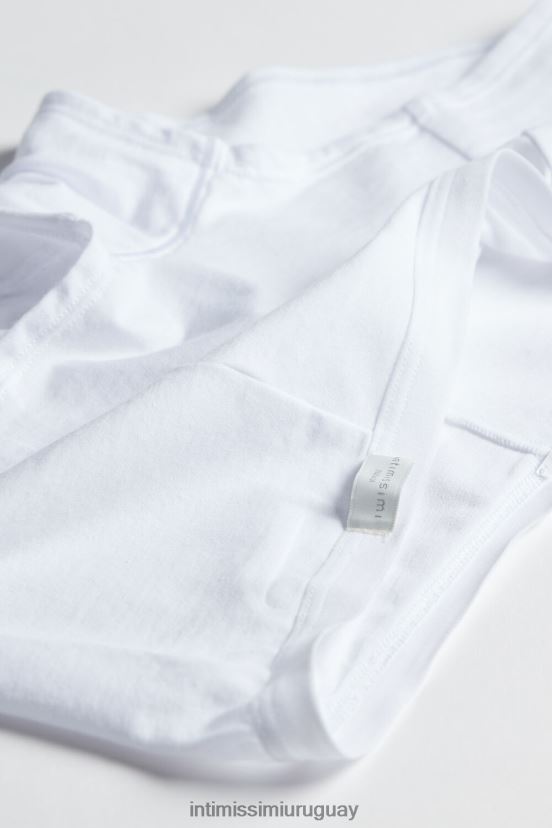 bragas cortas de algodón natural Intimissimi mujer 001-blanco V806B81199 ropa interior