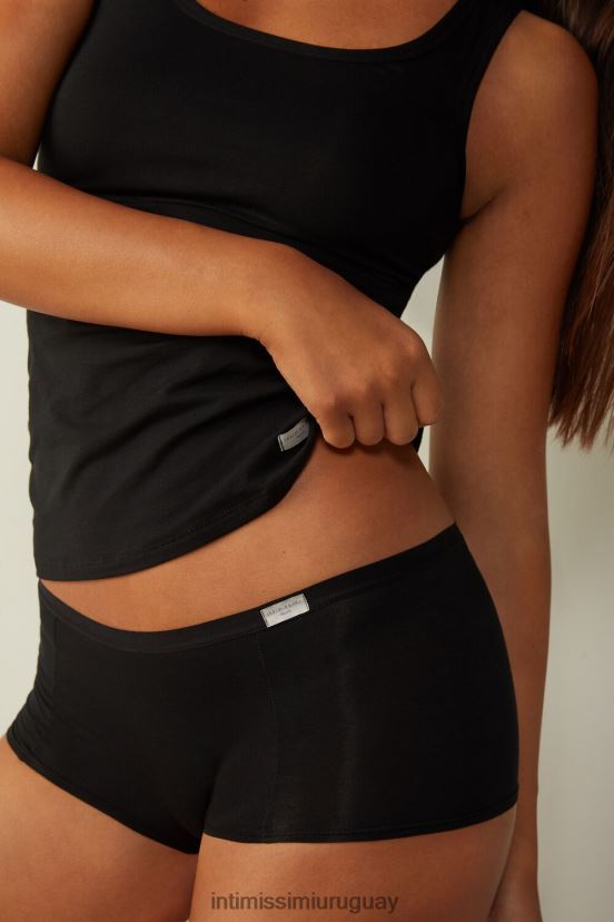 bragas cortas de algodón natural Intimissimi mujer 019-negro V806B81196 ropa interior