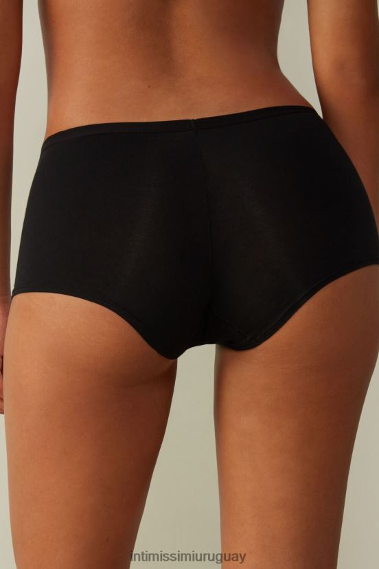 bragas cortas de algodón natural Intimissimi mujer 019-negro V806B81196 ropa interior