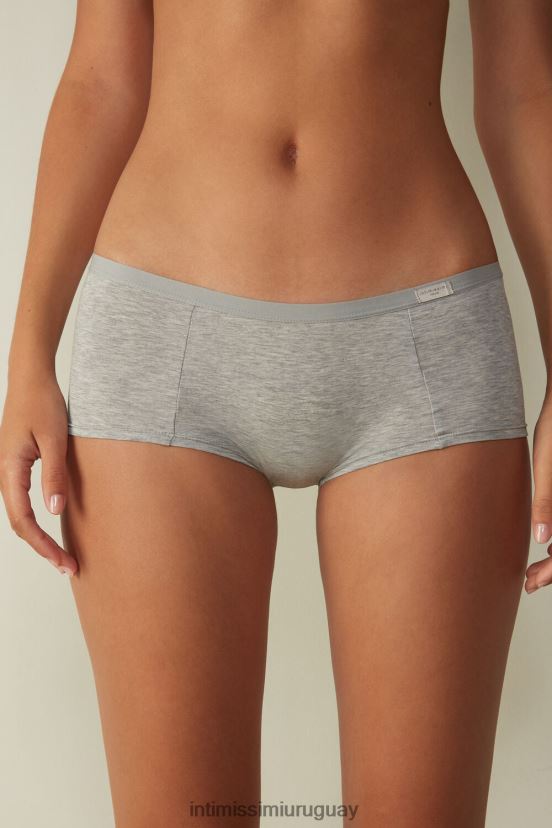 bragas cortas de algodón natural Intimissimi mujer 031-mezcla gris claro V806B81193 ropa interior