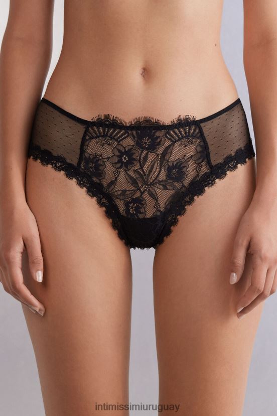 bragas francesas flores sensuales Intimissimi mujer 019-negro V806B8846 ropa interior