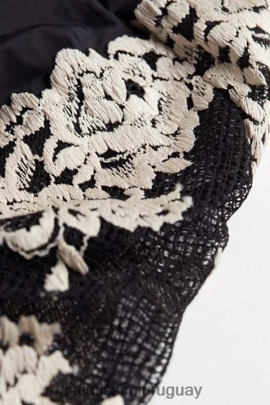 braguitas francesas con flores bonitas Intimissimi mujer 9887-negro/marfil V806B81167 ropa interior