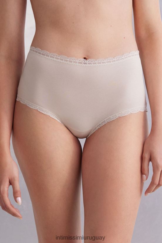 braguitas francesas de algodón y encaje de talle alto Intimissimi mujer 2280-seda rosa V806B8919 ropa interior