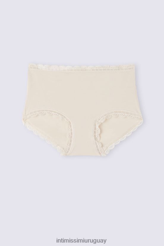 braguitas francesas de algodón y encaje de talle alto Intimissimi mujer 2280-seda rosa V806B8919 ropa interior