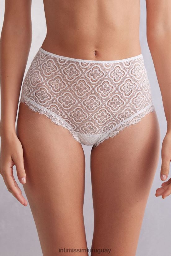 braguitas francesas de cintura alta folk y deliciosas Intimissimi mujer 352j-blanco perla V806B8888 ropa interior